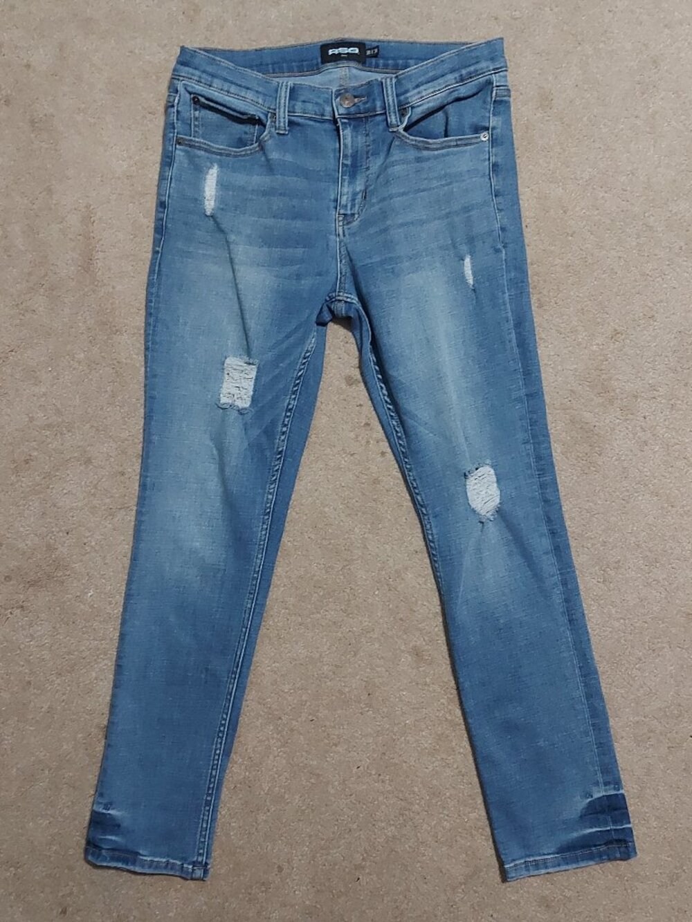 RSQ Skinny Jeans Mens 30x30 Medium Wash Blue Distressed Stretch Denim